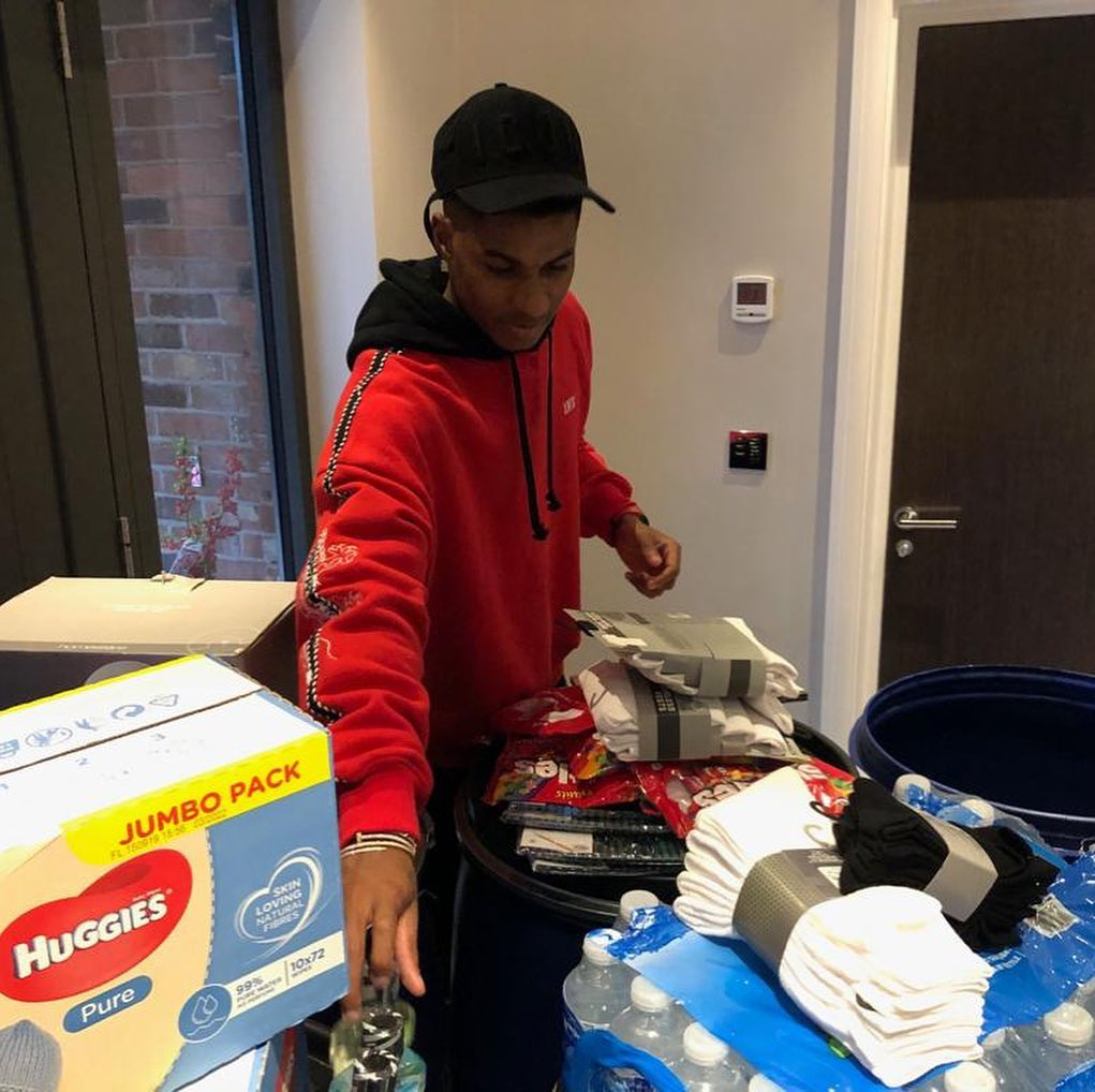 In October 2019, Rashford set up a Christmas campaign in order to support the biggest front-line services for young people experiencing homelessness. The idea was for members of the public to prepare shoeboxes filled with essential items including gloves, sanitary products, hats, deodorant, thermals, toothpaste and torches. People could then drop them to various Selfridges branches to be passed on.